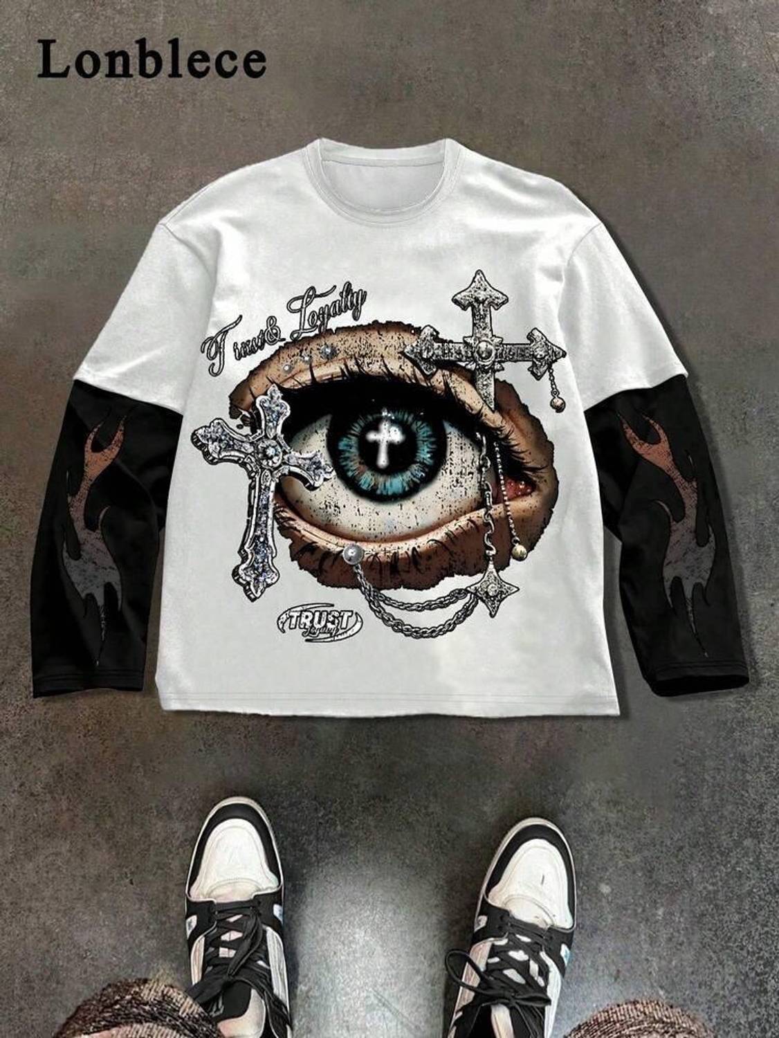Eddicted Graphic Print Men Round Neck White T-Shirt