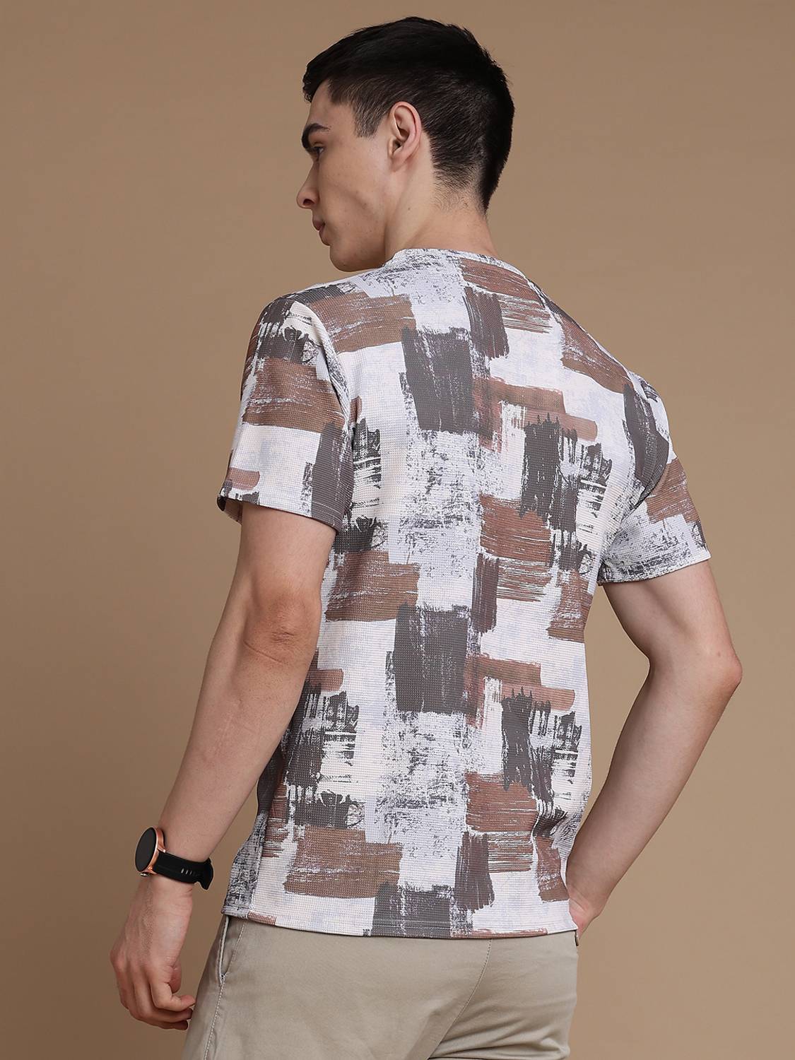 V-MART Men Multicolor Round Neck T-Shirt - Image 3
