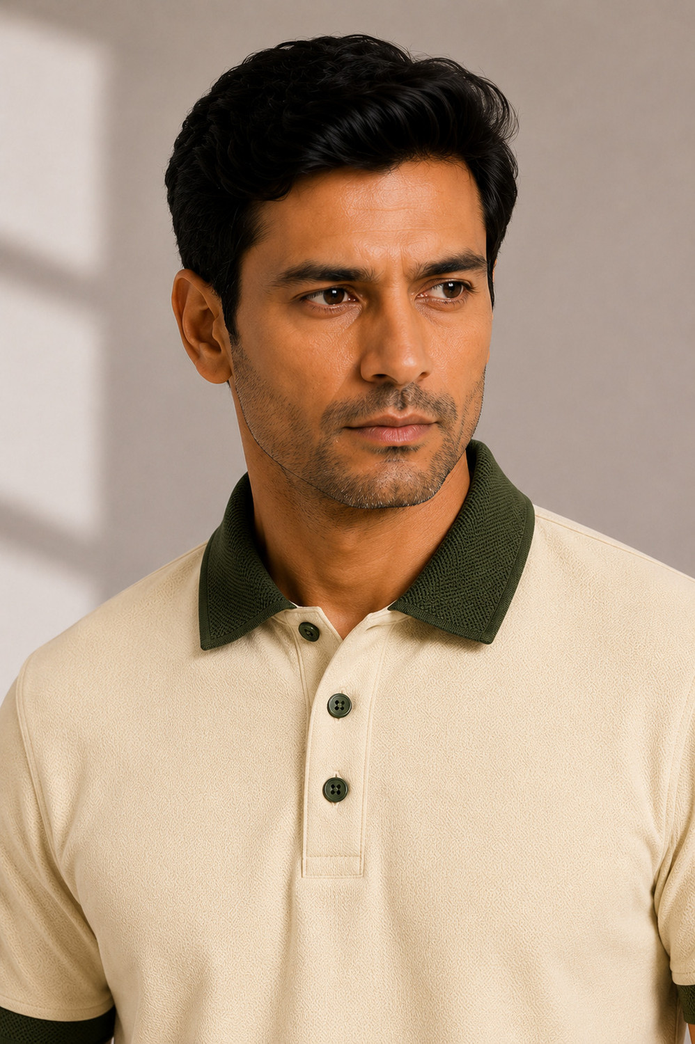 Image of Rikaro Self Design Men Polo Neck Multicolor T-Shirt