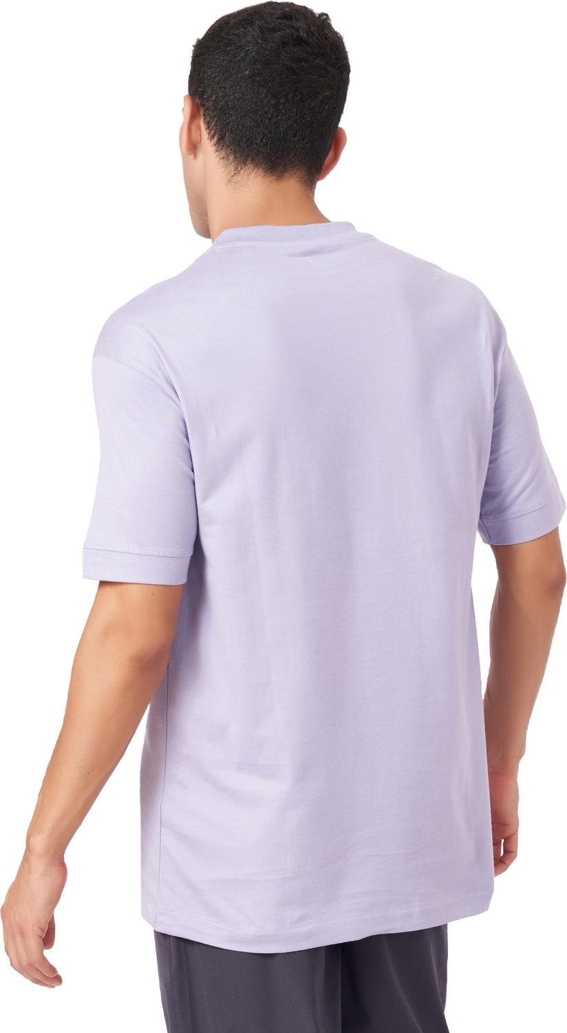 Image of Zulements Solid Men Round Neck Purple T-Shirt