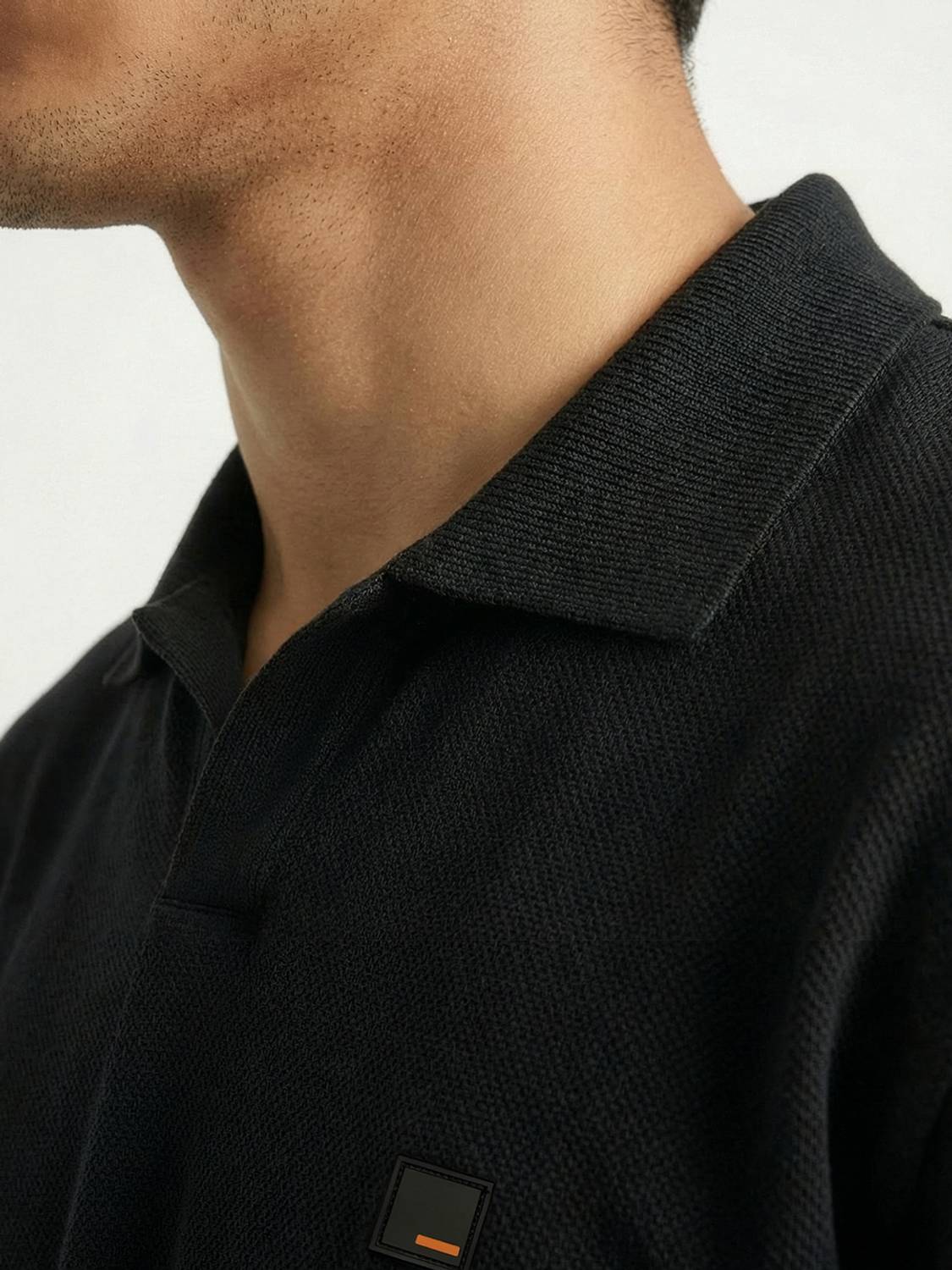 Damensch Black Polo Neck T-Shirt - Image 5