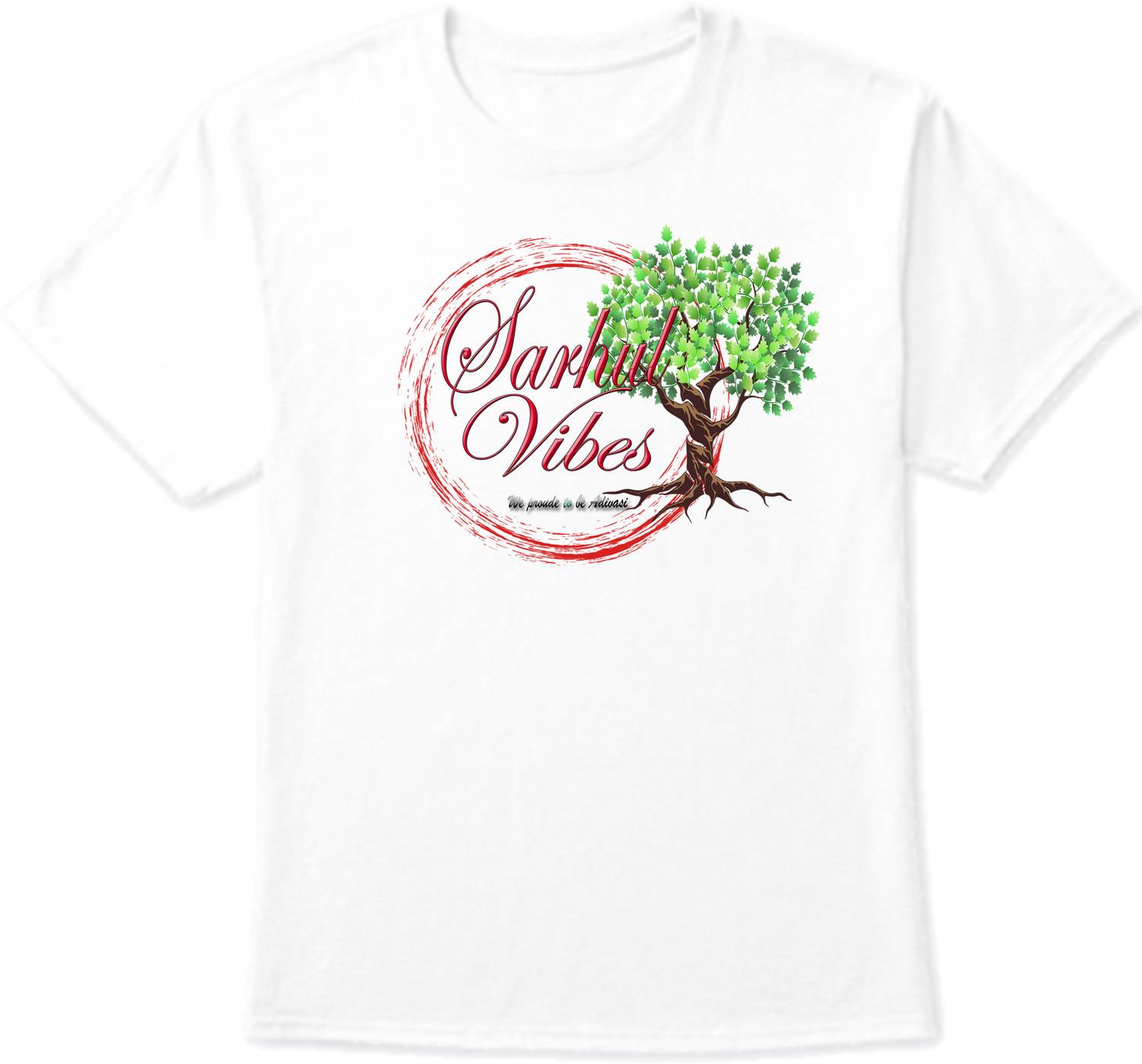 ADIVASI SHOP Printed, Typography Men Round Neck White T-Shirt