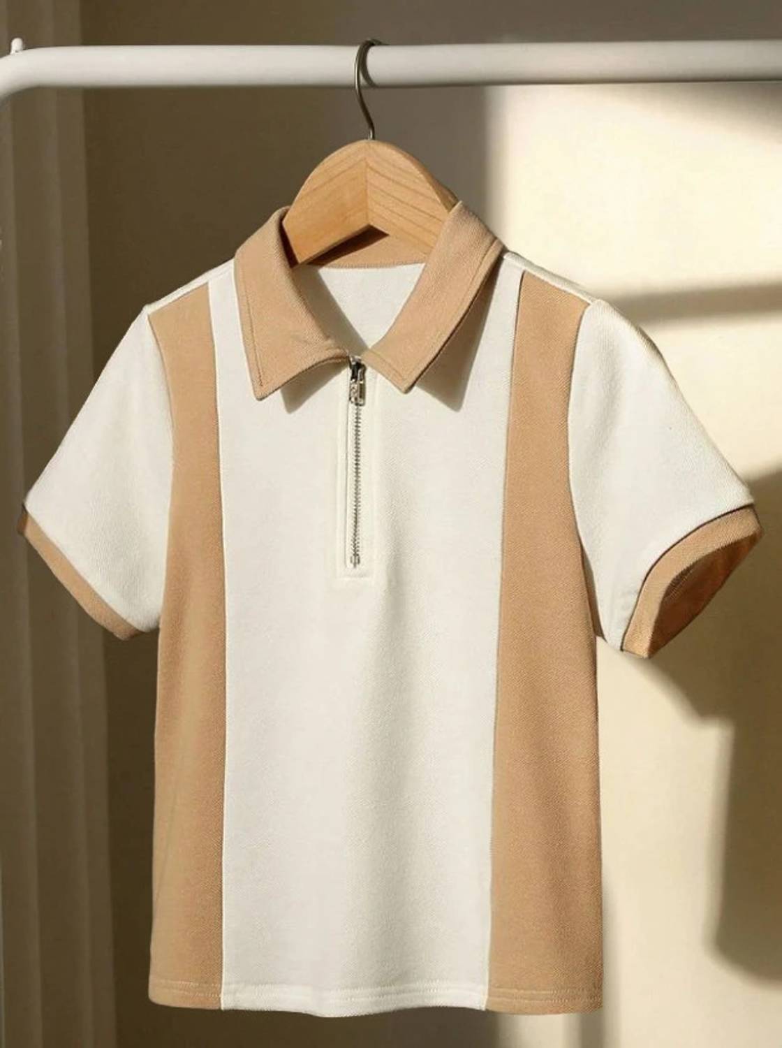 Try Colorblock Men Polo Neck White T-Shirt - Image 1