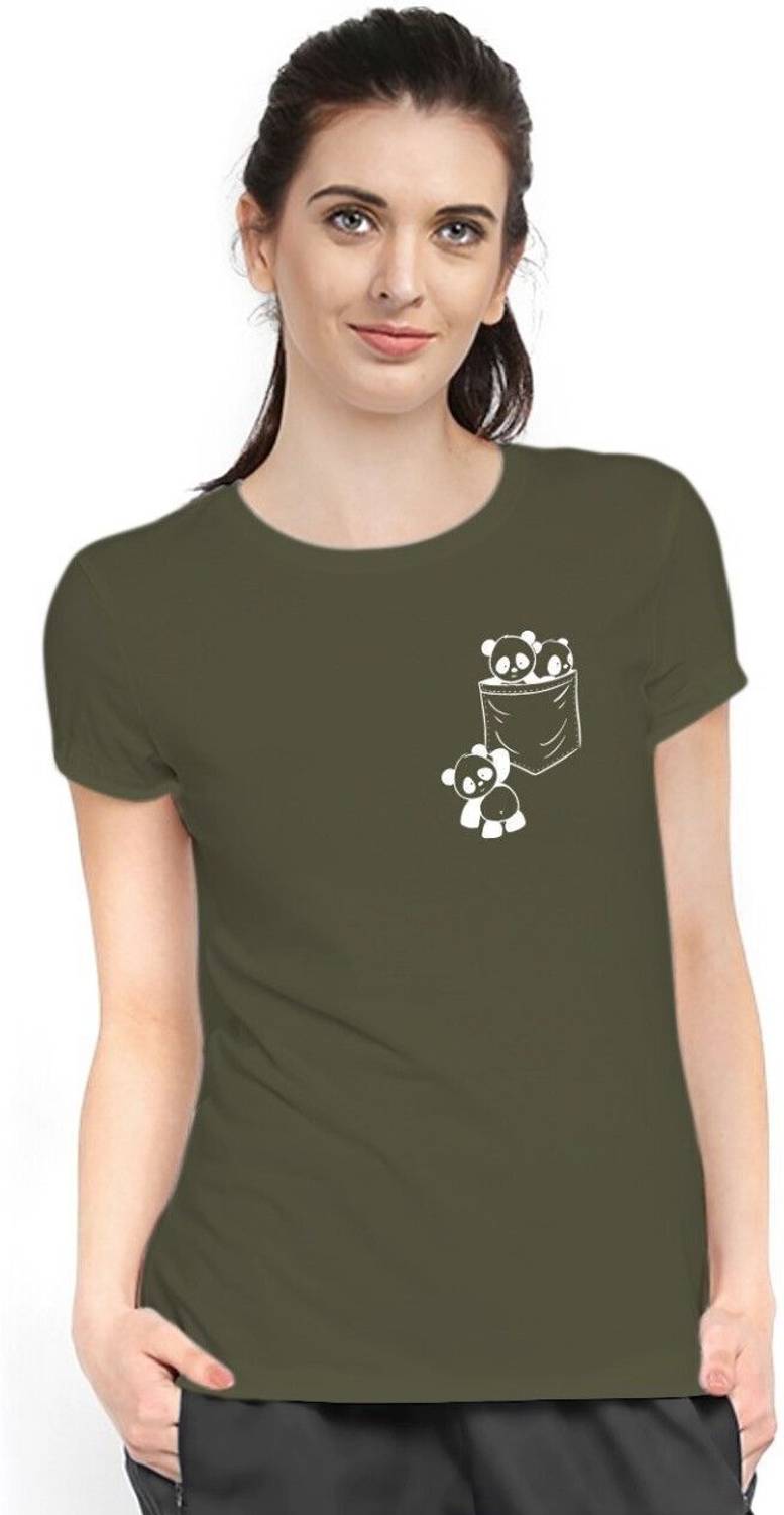 Stylimo Printed Women Round Neck Green T-Shirt