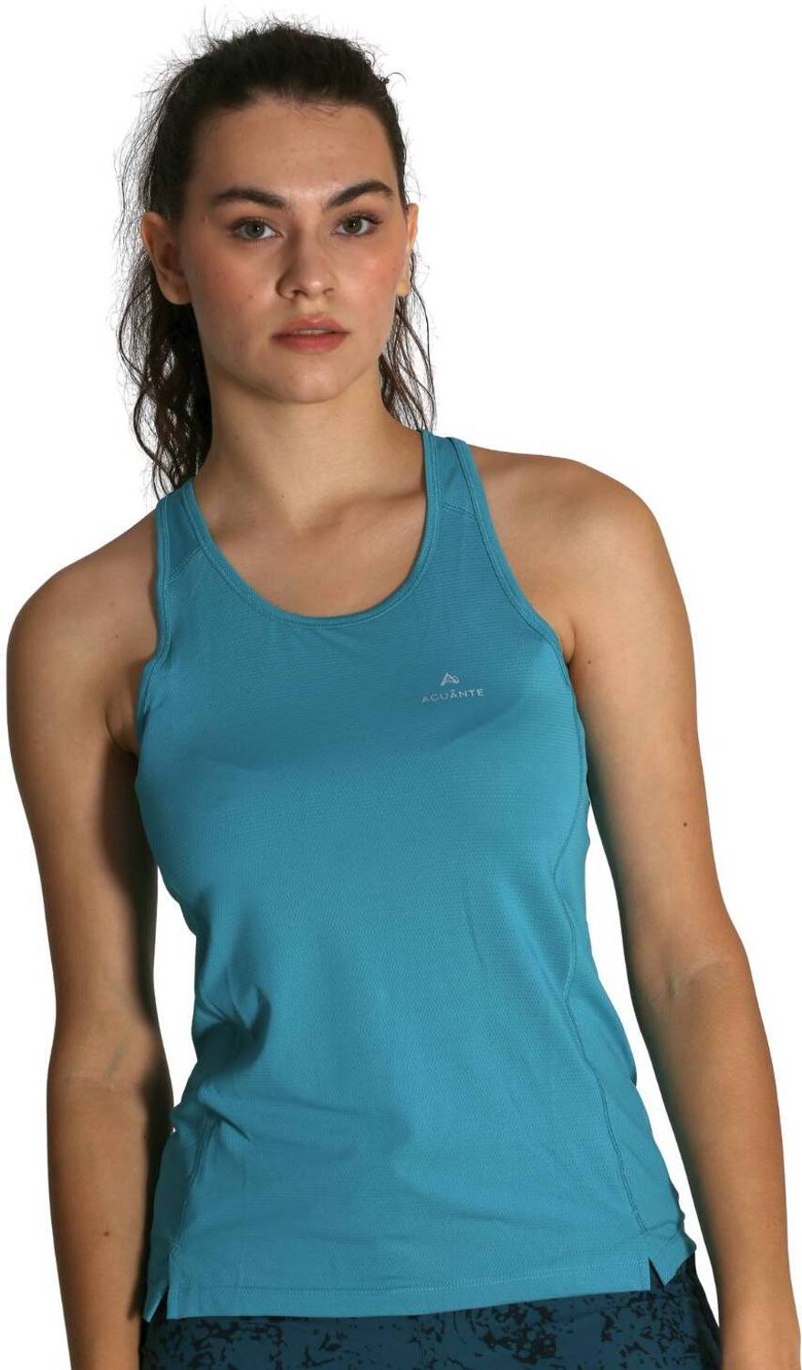 AGUANTE Solid Women Round Neck Blue T-Shirt