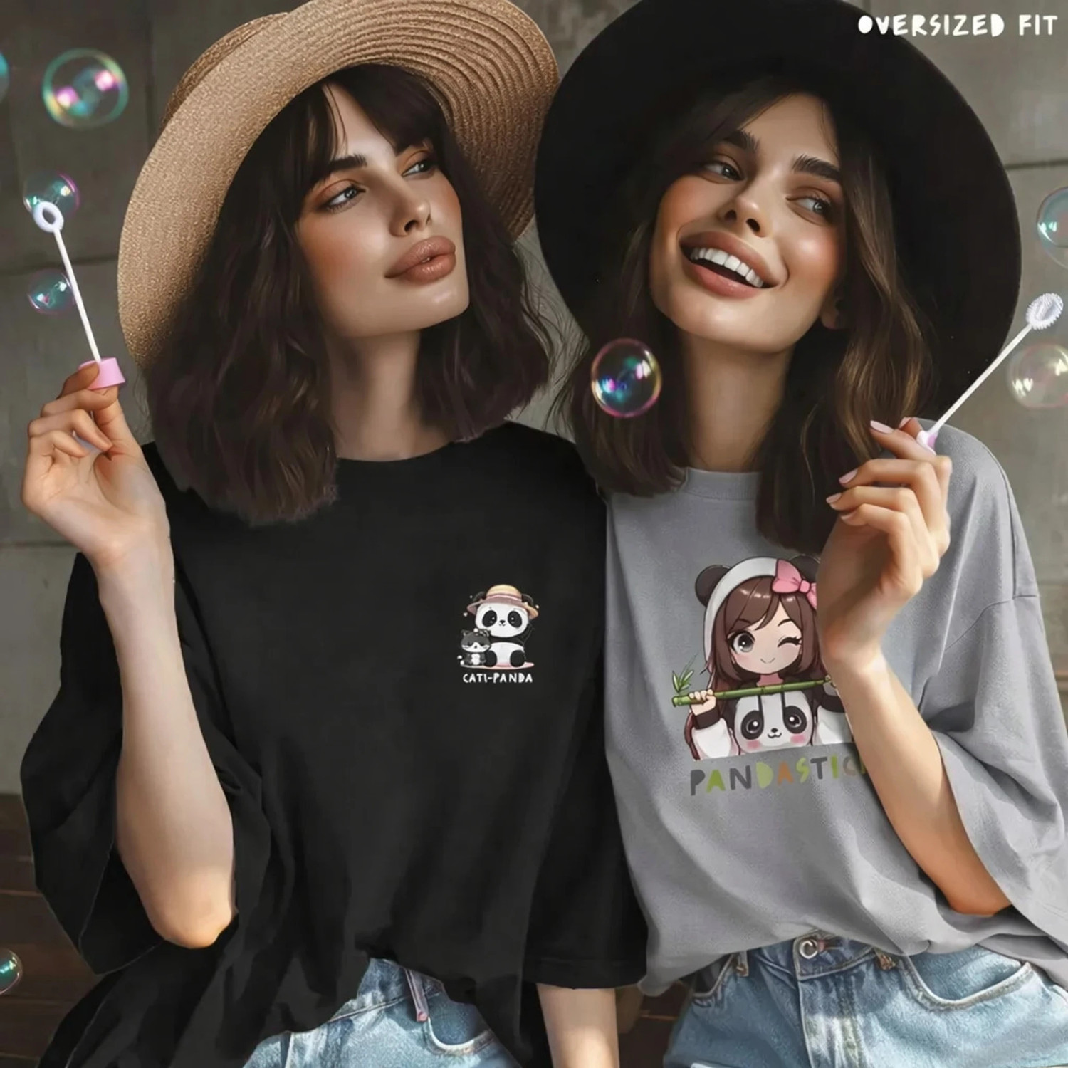 Image of MACKFLIPPY Printed Women Round Neck Black, Grey T-Shirt