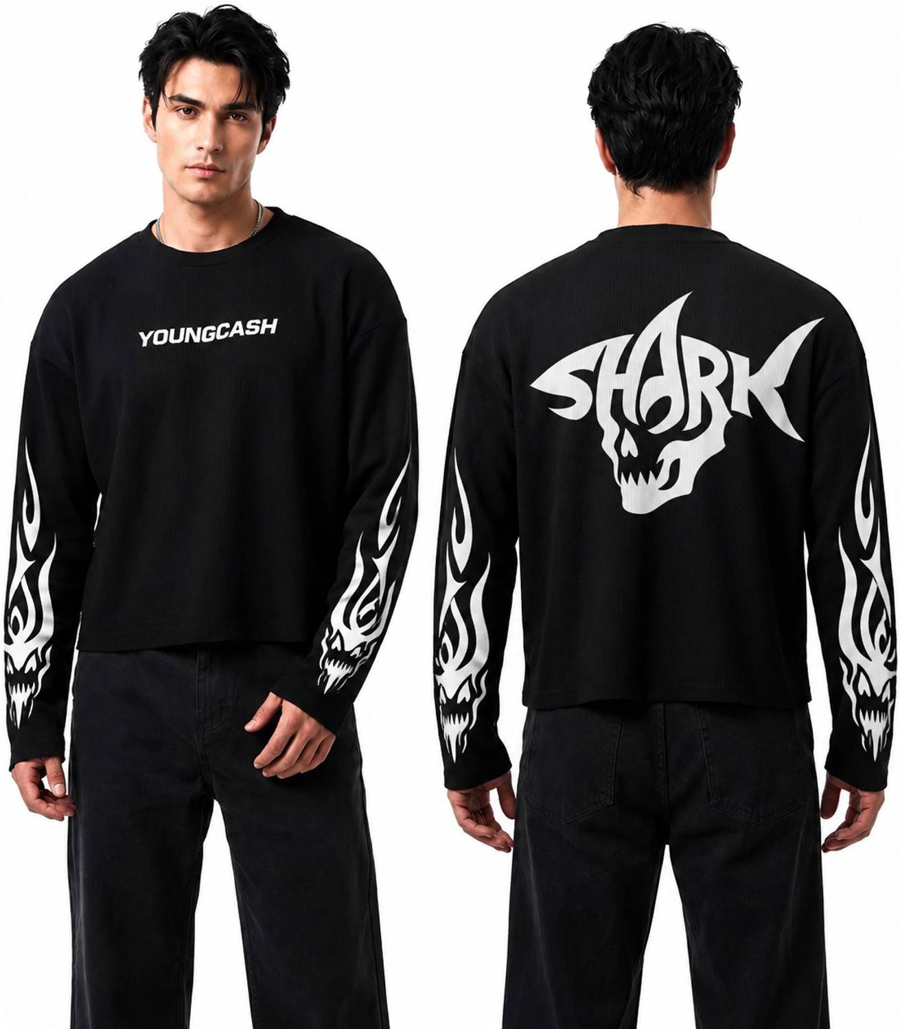 yougcash Graphic Print Men Black T-Shirt - Image 1