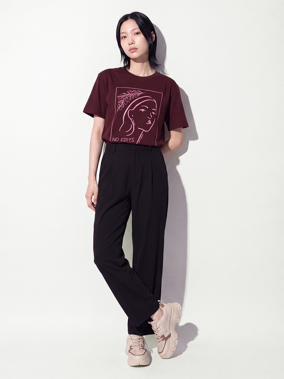 Image of MAX Printed Women Round Neck Multicolor T-Shirt