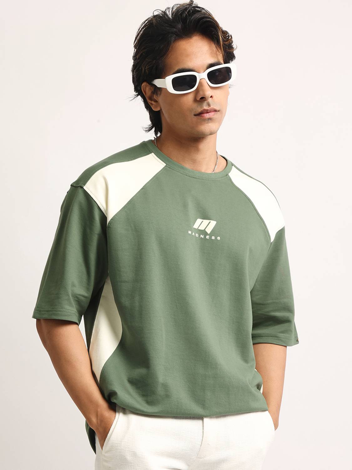 MANIAC Men Green Round Neck T-Shirt - Image 2