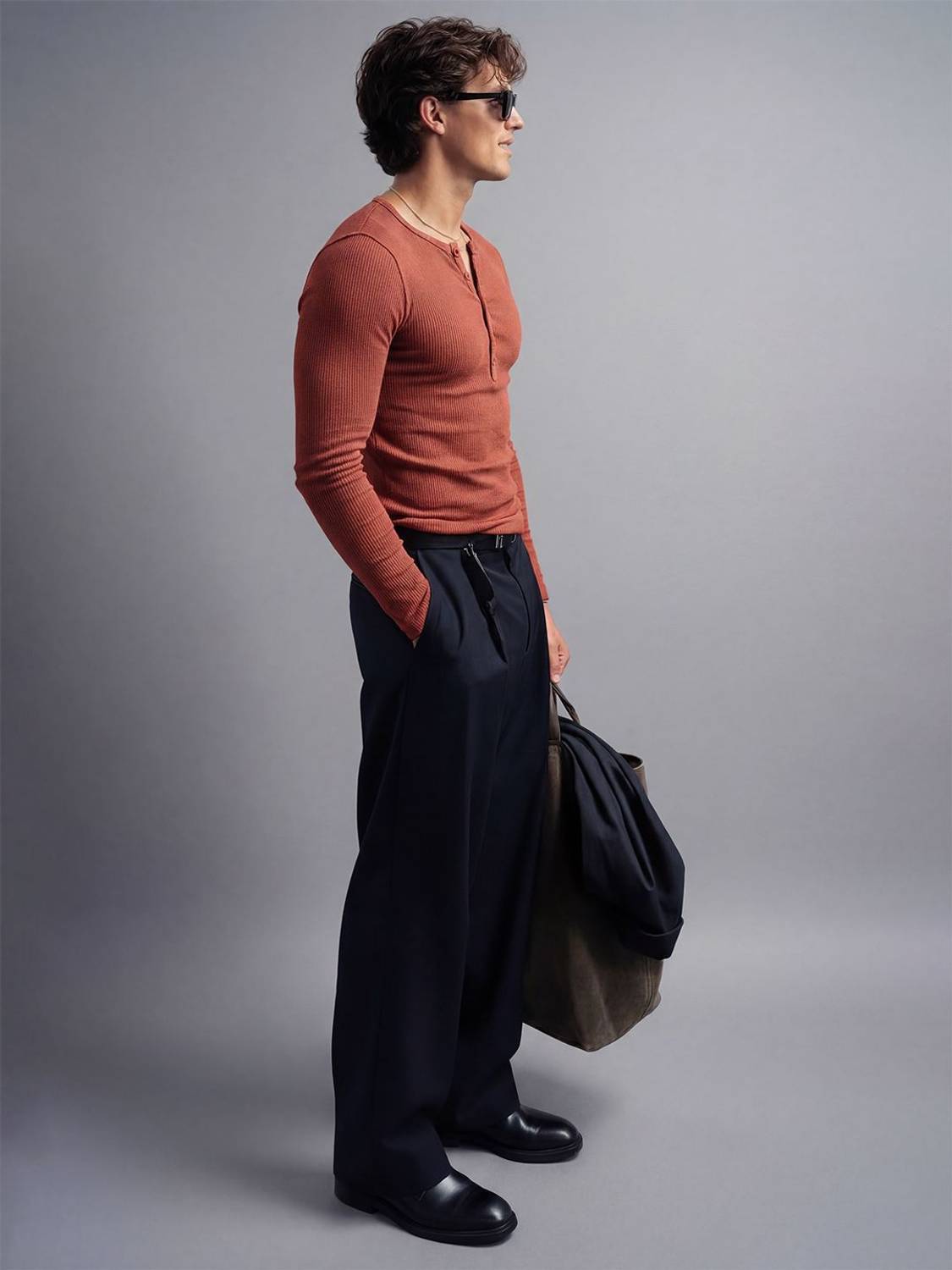 FUGAZEE Solid Men Henley Neck Red T-Shirt - Image 3