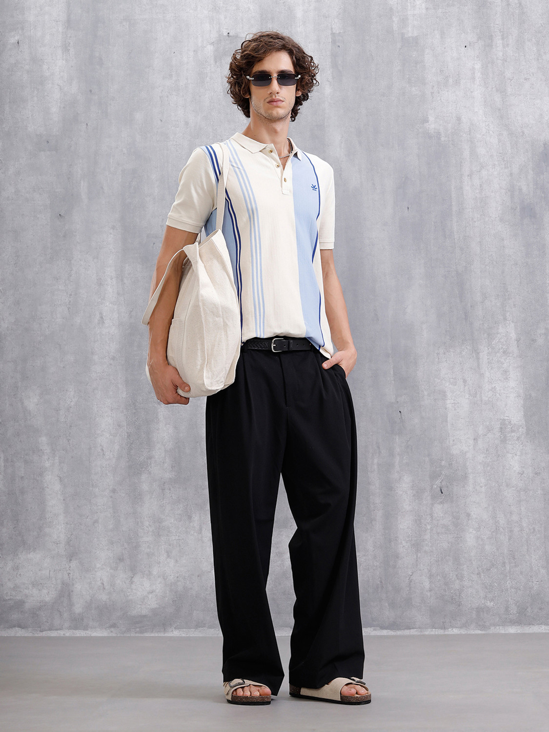 Image of WROGN Solid Men Polo Neck White T-Shirt