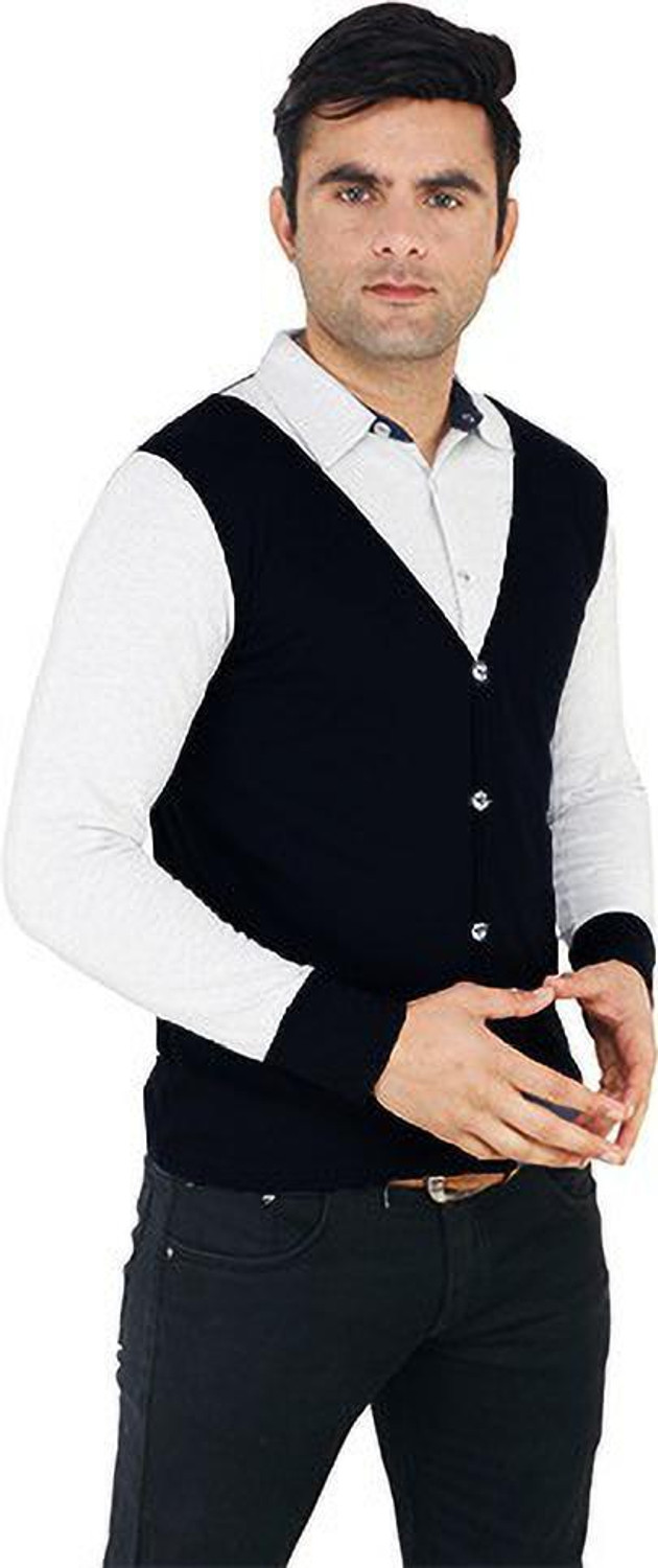Image of Xmer Solid Men Polo Neck White, Black T-Shirt