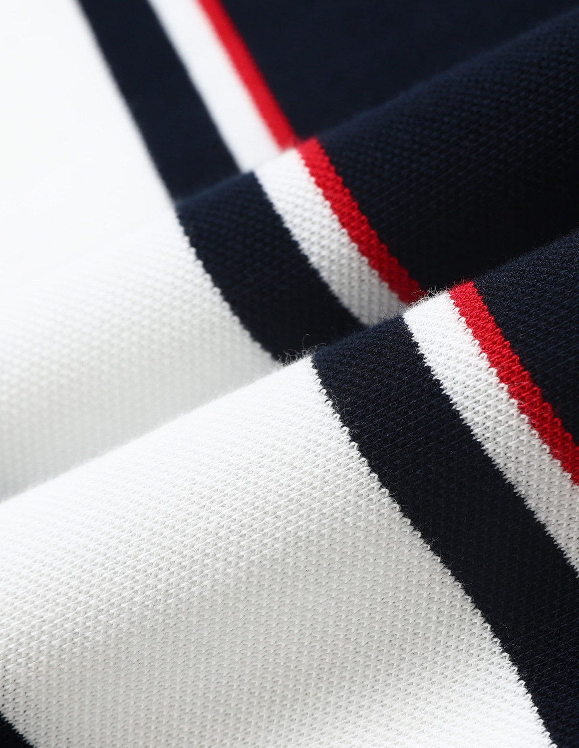 Image of U.S. POLO ASSN. Striped Men Polo Neck Blue T-Shirt