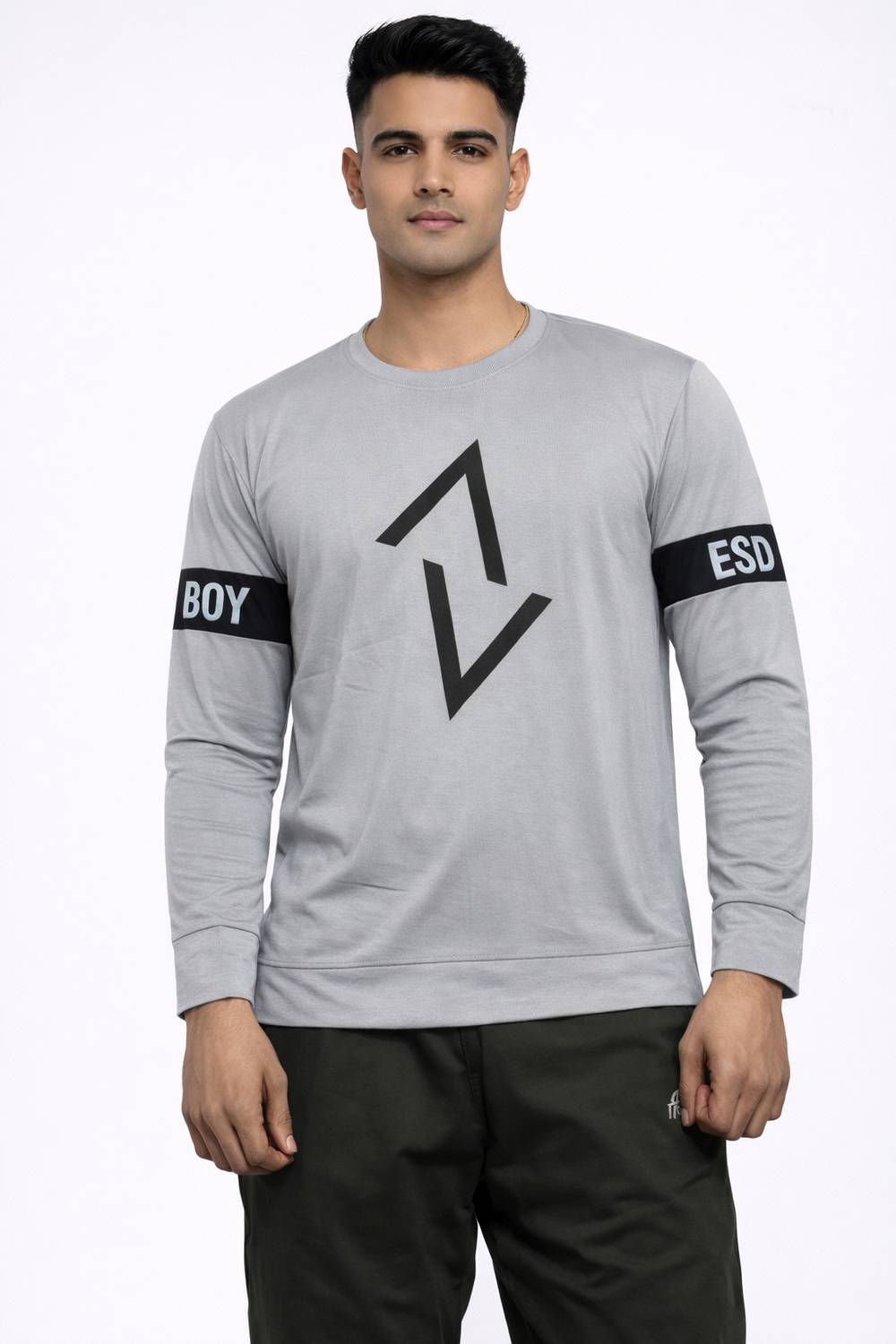 Bhadawar Creations Printed Men Round Neck Grey T-Shirt