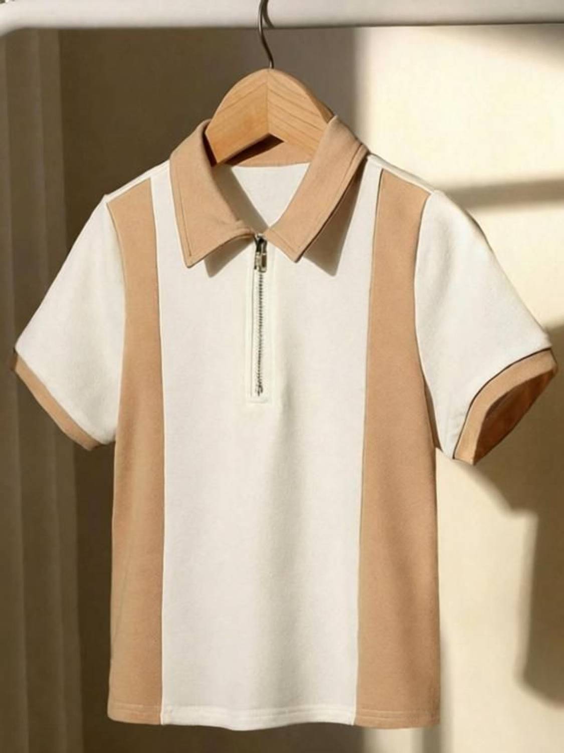Try Colorblock Men Polo Neck White T-Shirt - Image 3