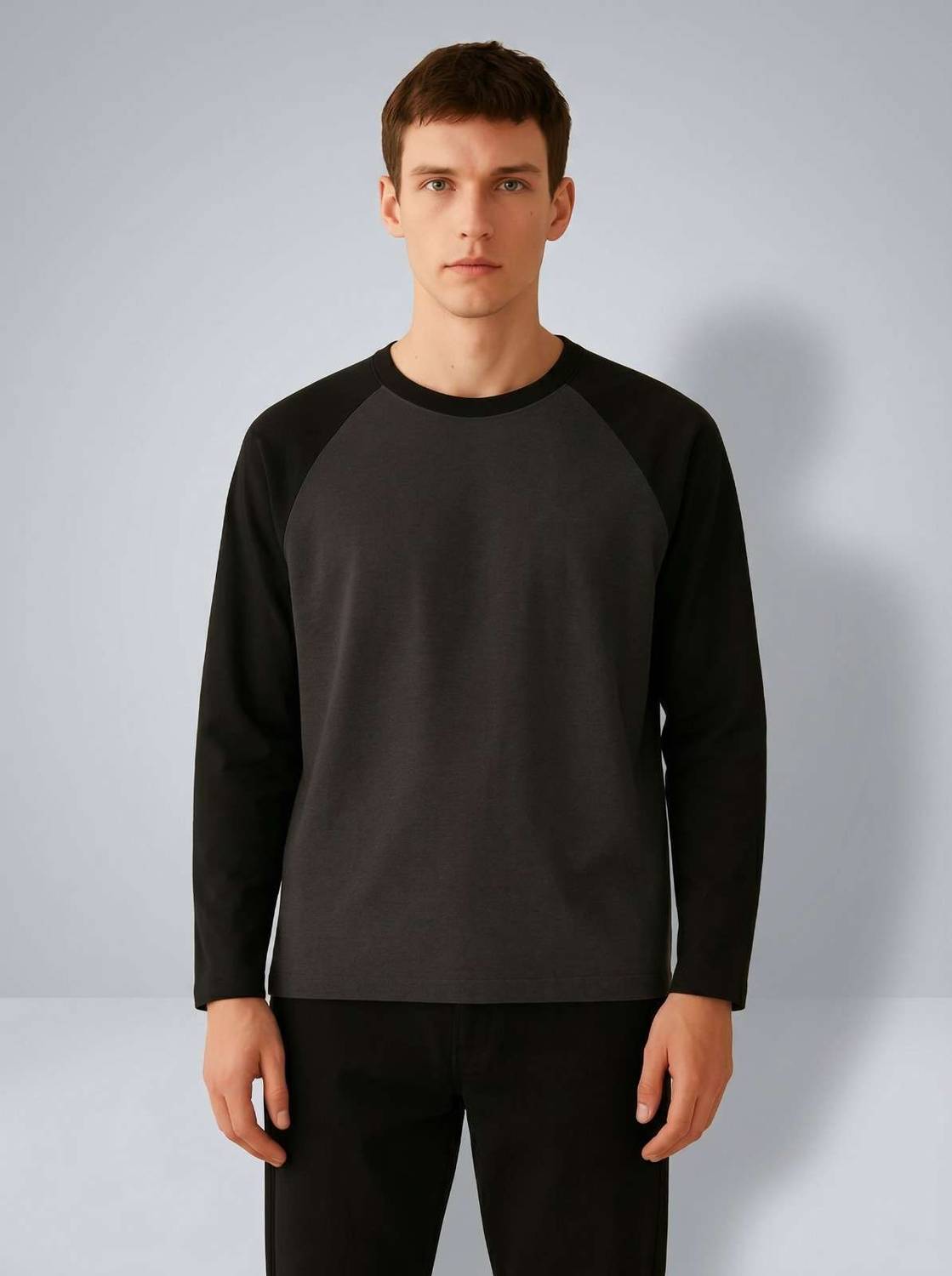 MK Digital Men Solid Round Neck Cotton Blend Grey T-Shirt