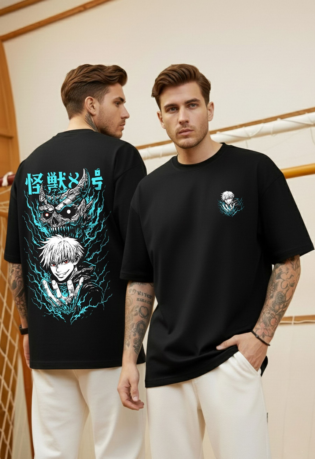 Image of TRIPR Printed Men Round Neck Black T-Shirt