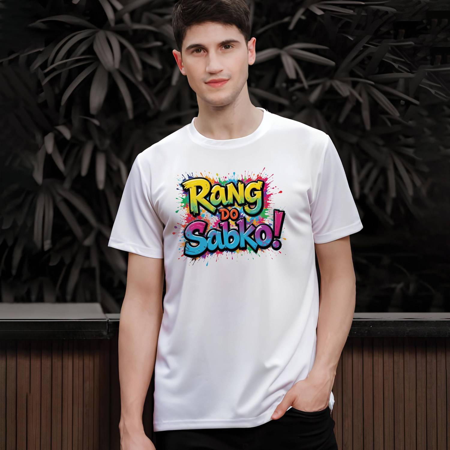 Binayak Printed Men Round Neck White T-Shirt
