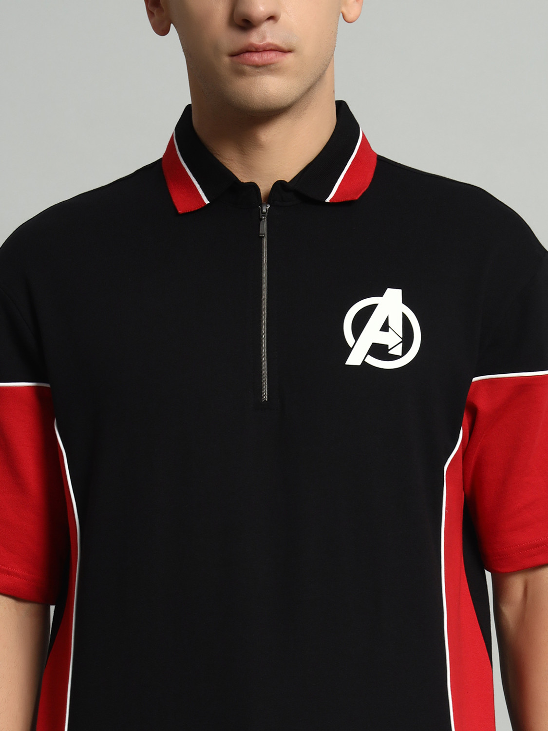 Image of METRONAUT Cartoon Men Polo Neck Navy Blue, White T-Shirt