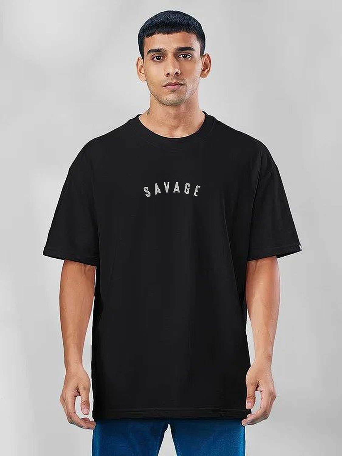 Image of The Modern Soul Printed Men Round Neck Black T-Shirt