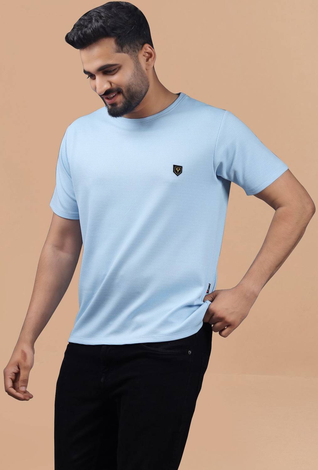 Yazole Men Black, Light Blue T-Shirt Pack of 2 - Image 3