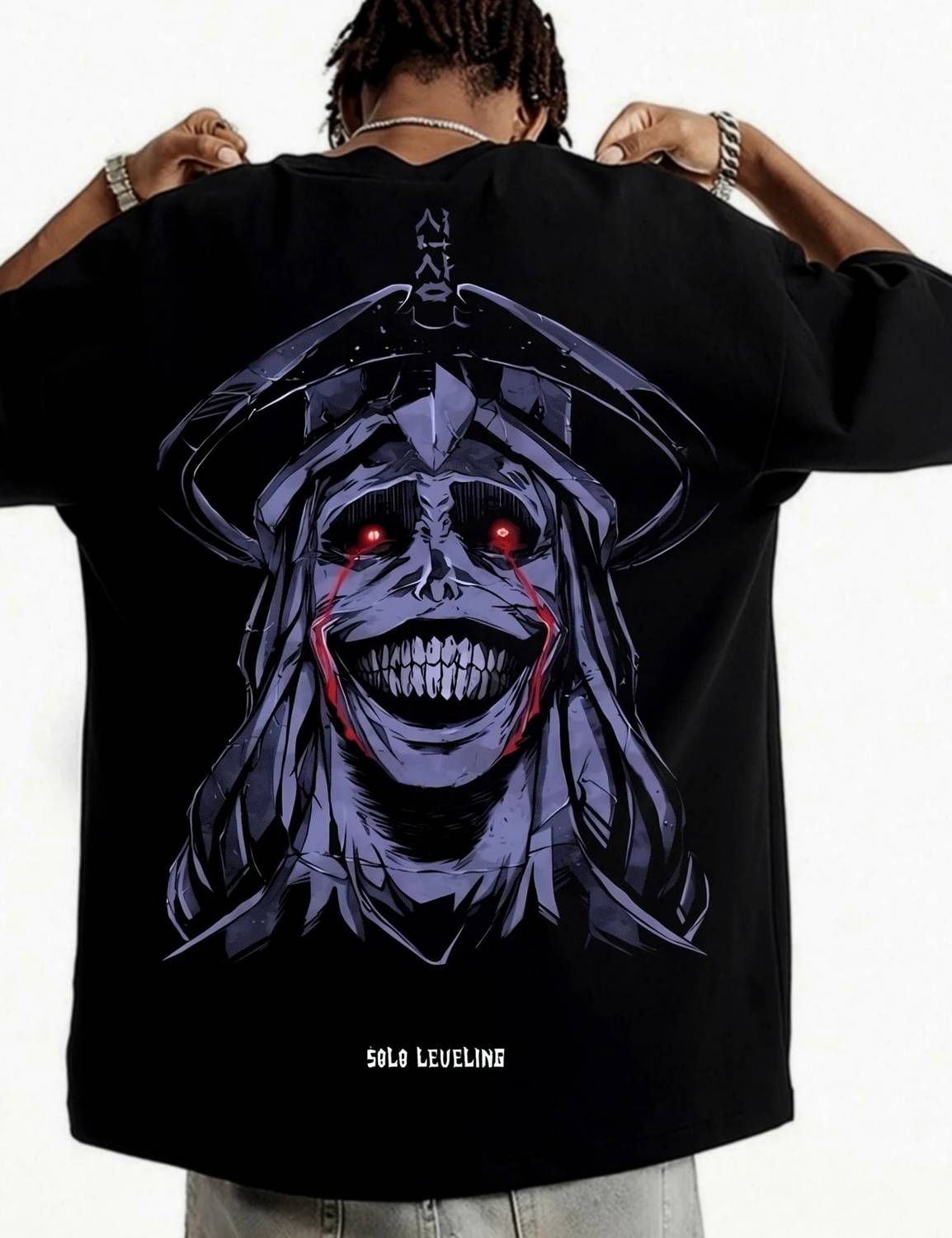 SQF Printed Men Round Neck Black T-Shirt - Image 2