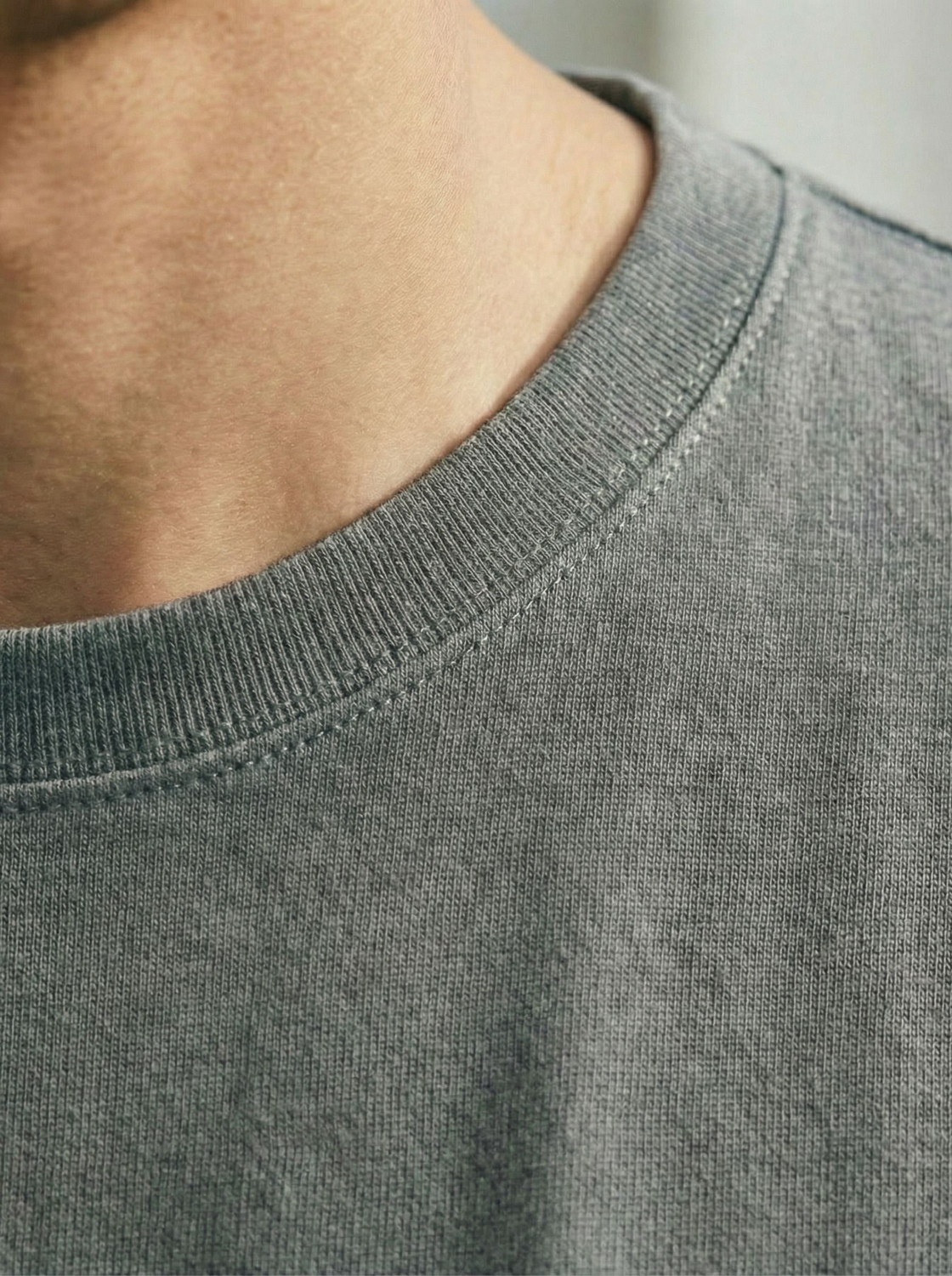 Image of CXL Solid Men Round Neck Grey T-Shirt