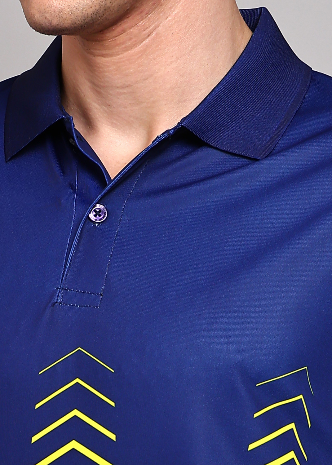 Image of Shiv Naresh Men Printed Polo Neck Polyester Multicolor T-Shirt