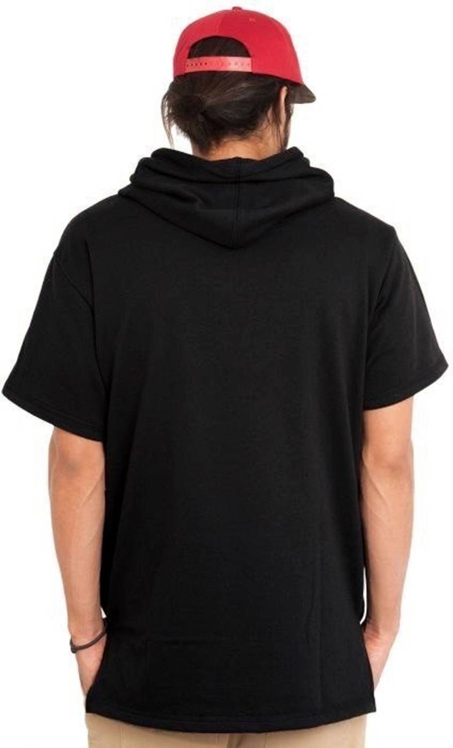 Eddicted Solid Men V Neck Black T-Shirt - Image 2