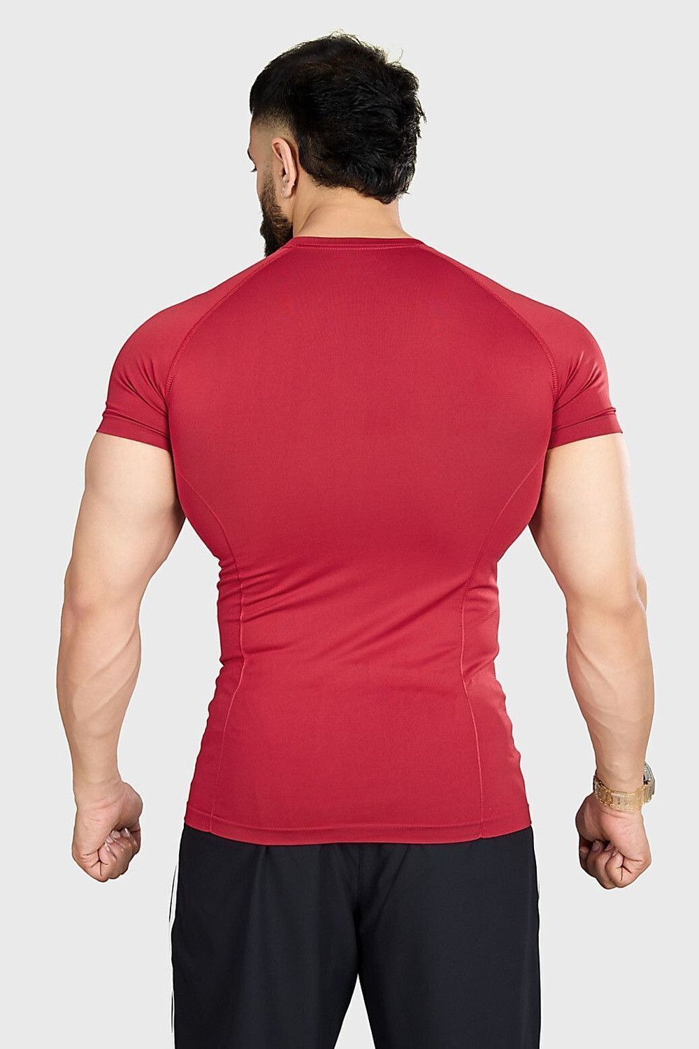 Image of FuaarK Solid Men Round Neck Red T-Shirt