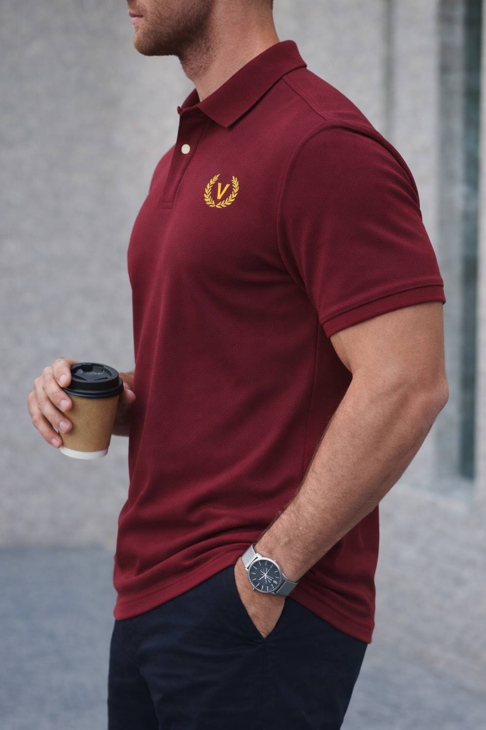 METRONAUT Men Maroon Round Neck T-Shirt - Image 3