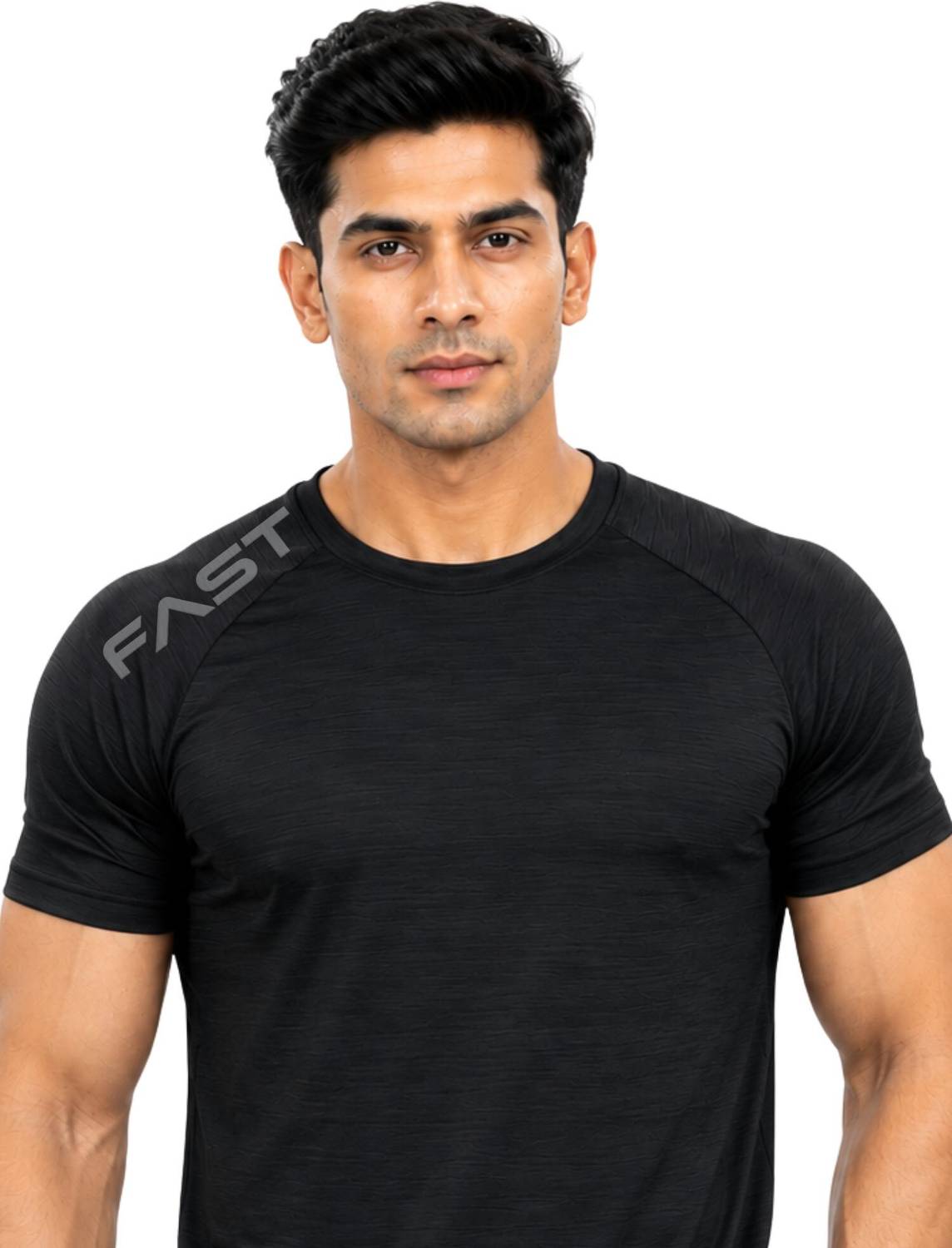 3colors Typography Men Round Neck Black T-Shirt - Image 3