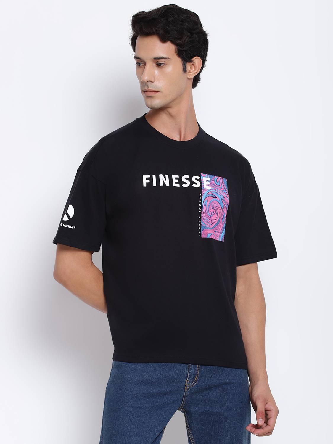 Belliskey Printed Men Round Neck Black T-Shirt