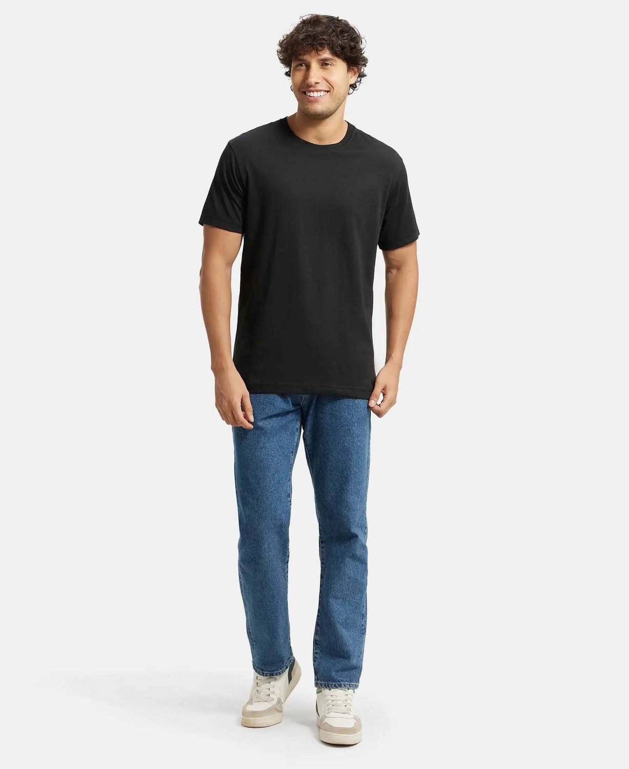 JOCKEY Men Black Round Neck T-Shirt - Image 4