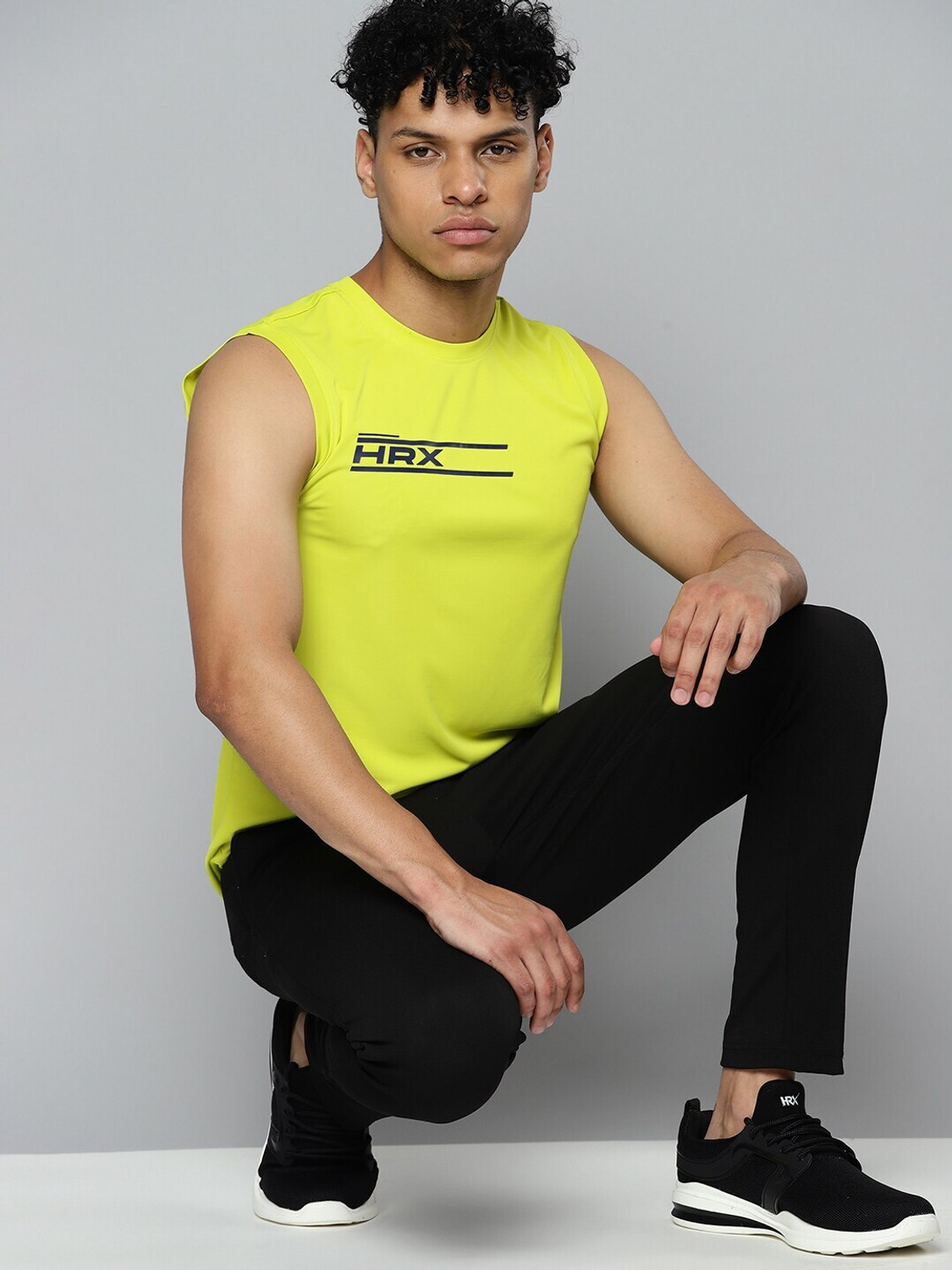 Image of HRX by Hrithik Roshan Printed Men Round Neck Light Green T-Shirt