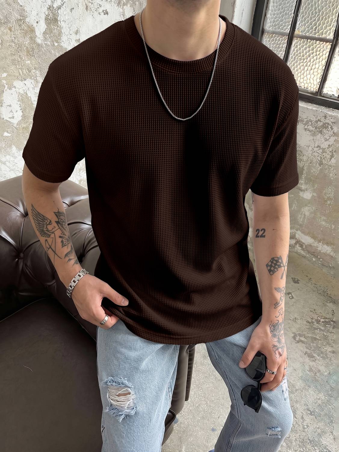 DarkSquare Men Brown, Orange T-Shirt Pack of 2 - Image 2