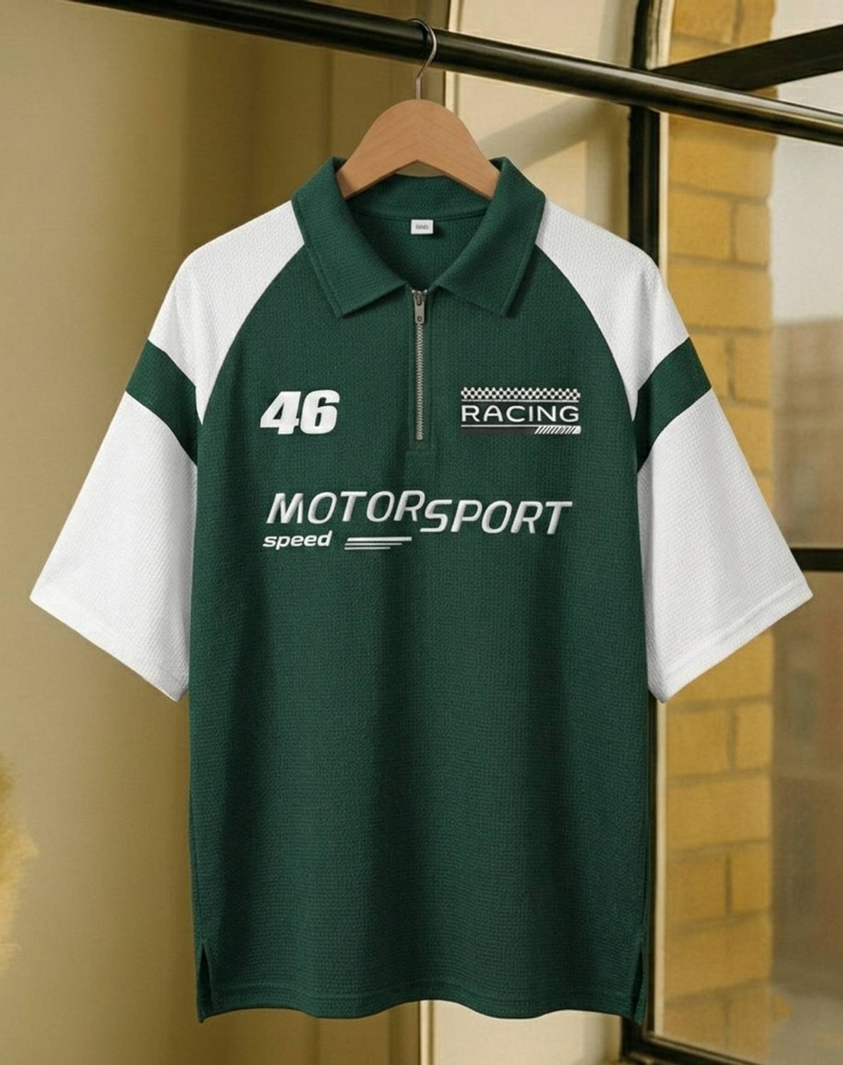 Try Colorblock Men Polo Neck Green T-Shirt - Image 1