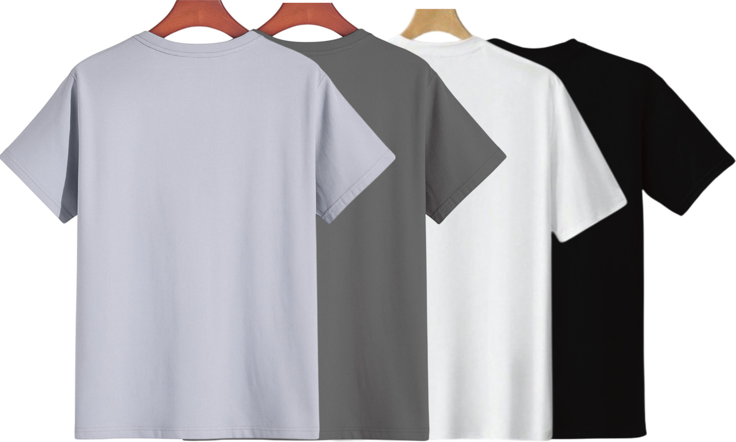 Image of lalita creation Solid Men Round Neck Silver, Grey, White, Black T-Shirt
