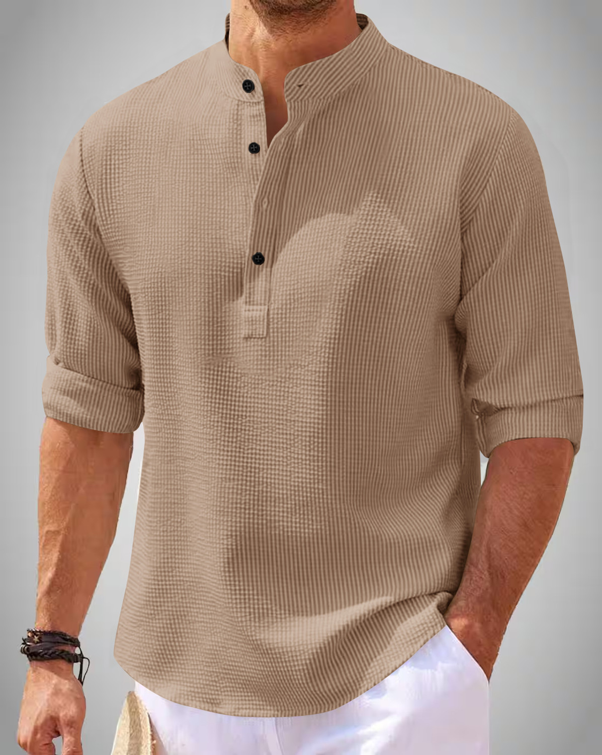 Image of NOOK Men Self Design Straight Kurta