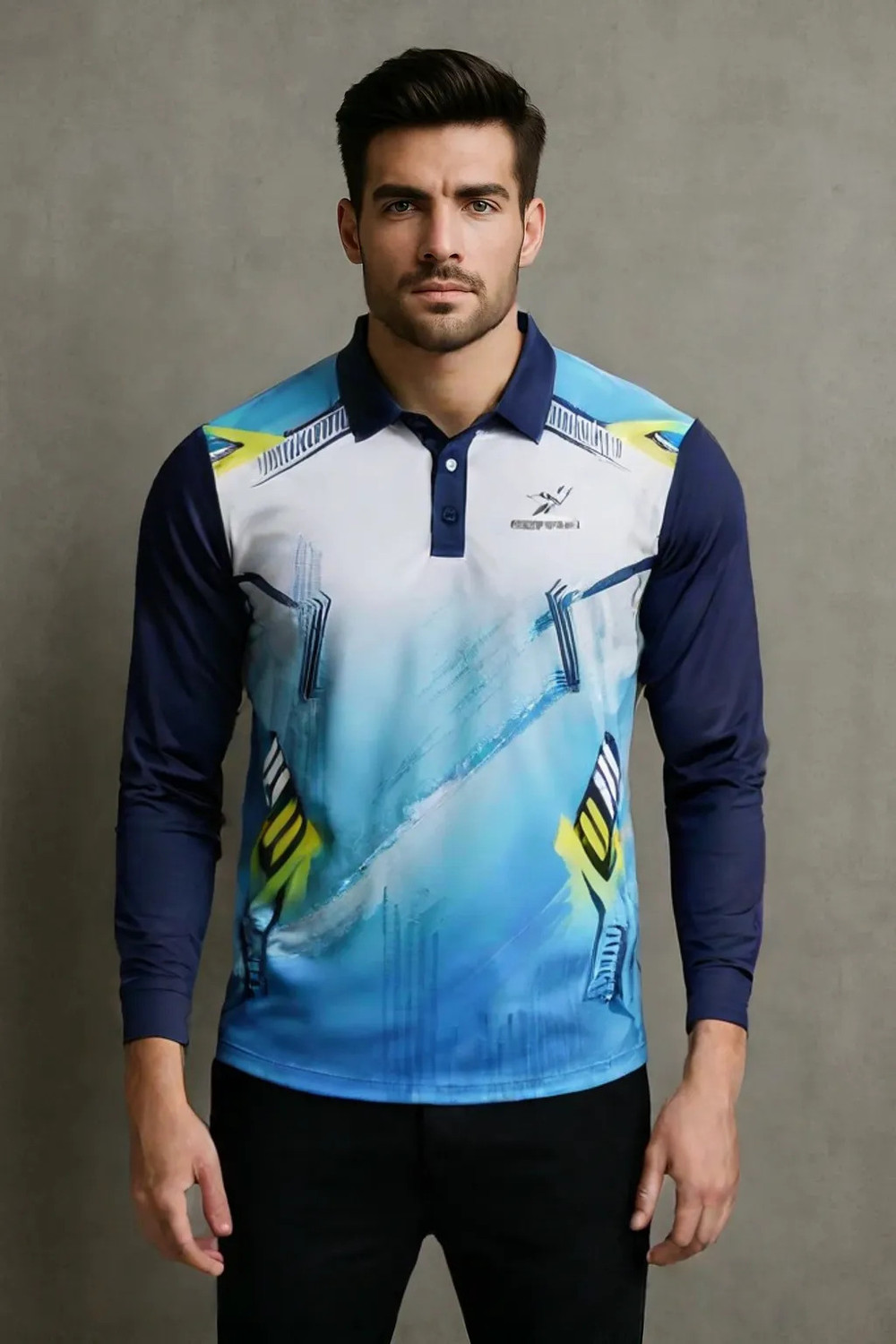 Image of lookswala Printed Men Polo Neck Multicolor T-Shirt
