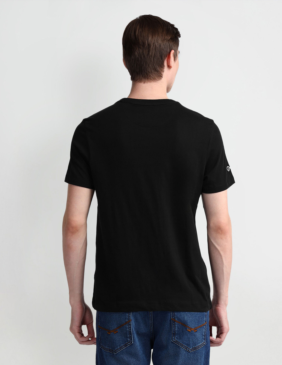 Image of U.S. POLO ASSN. Graphic Print Men Round Neck Black T-Shirt