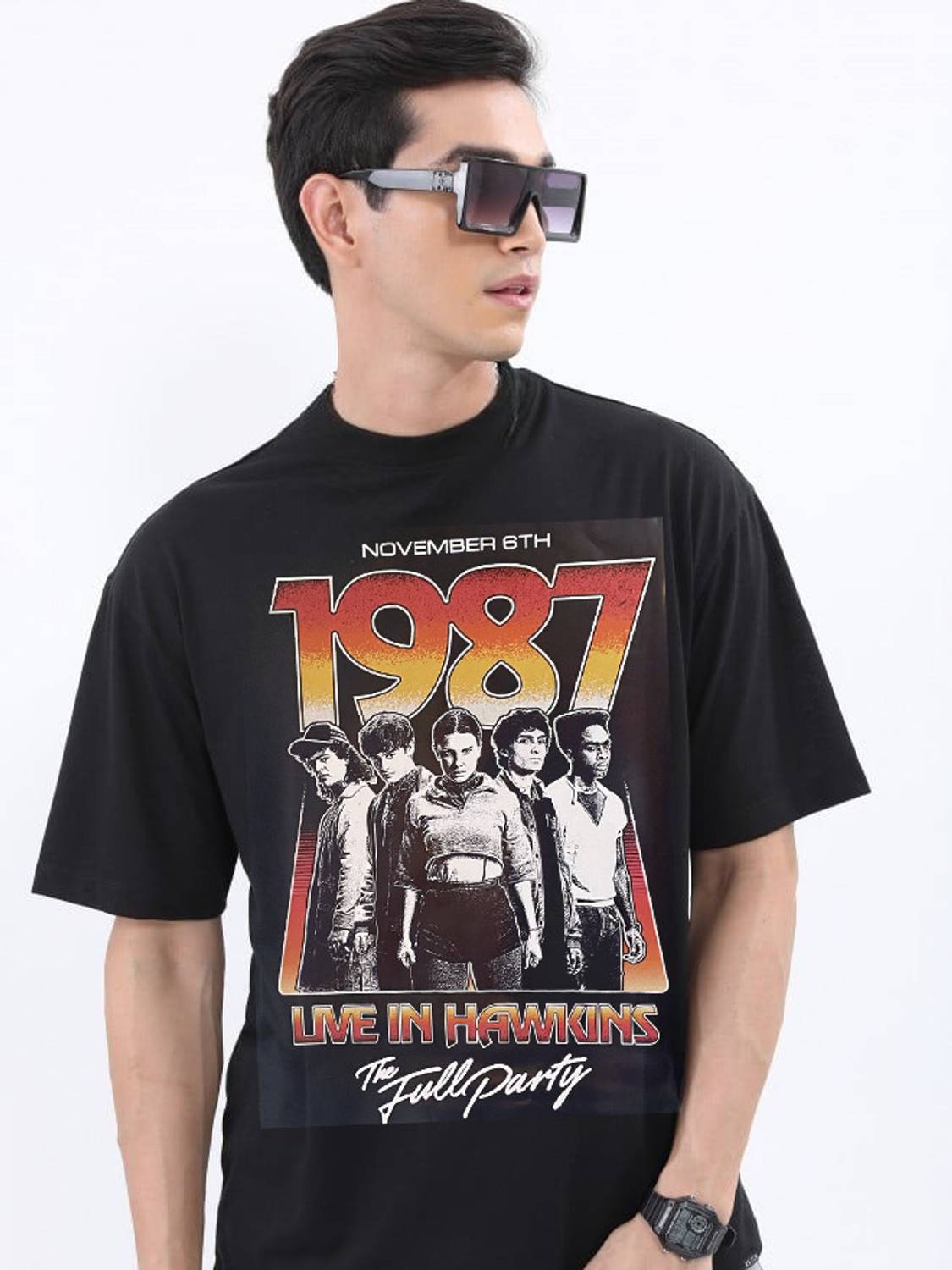 STRANGER THINGS X ROYAL STANCE Typography, Graphic Print Men Round