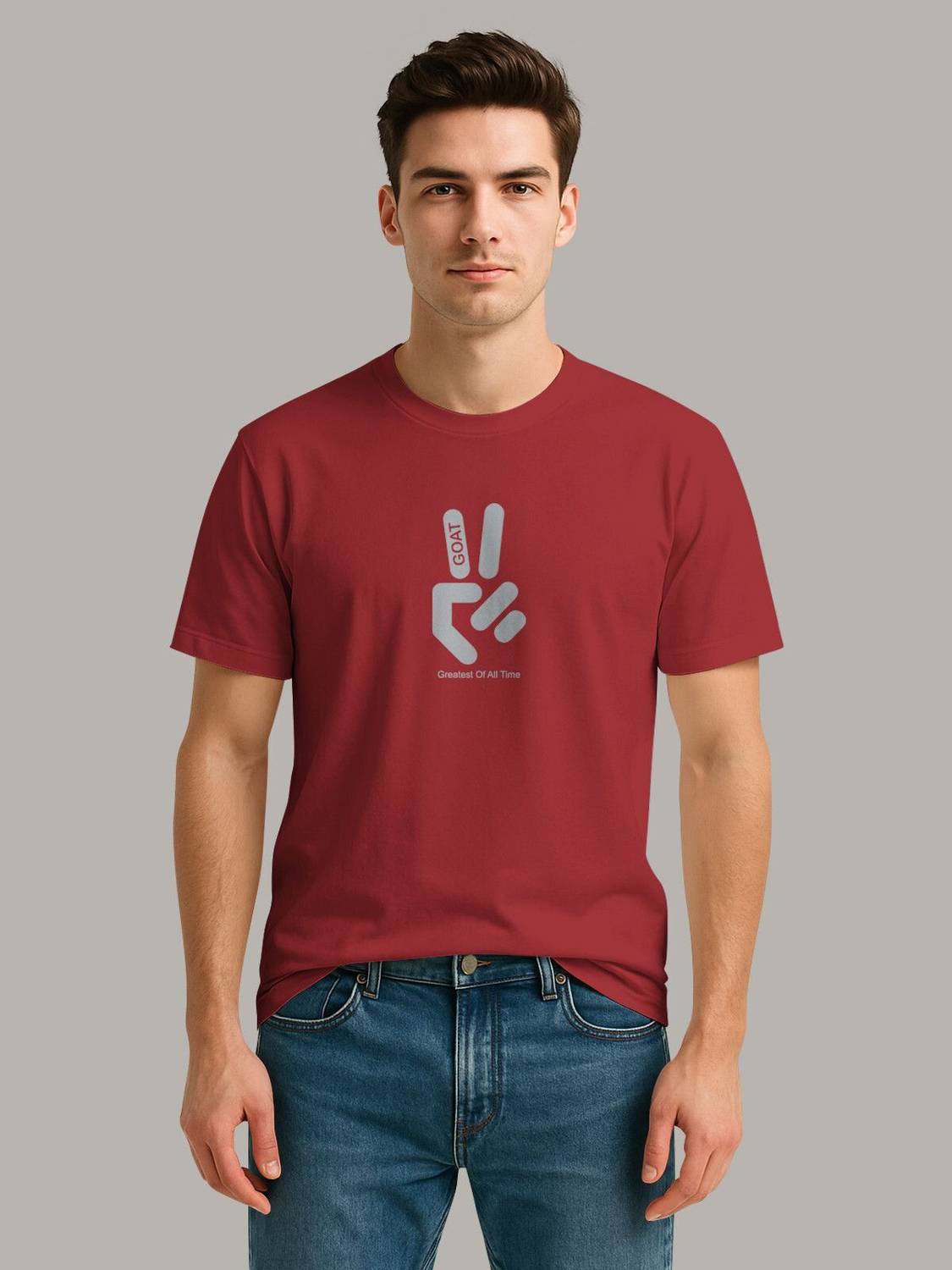 Bullmer Graphic Print Men Round Neck Maroon T-Shirt