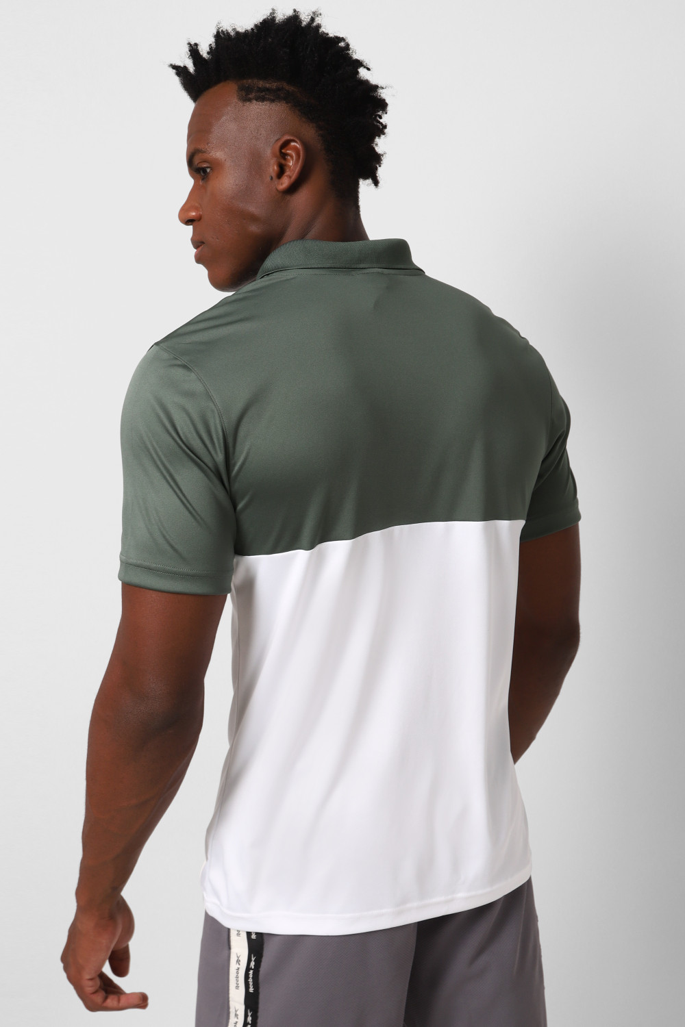 Image of REEBOK Solid Men Mandarin Collar Black T-Shirt