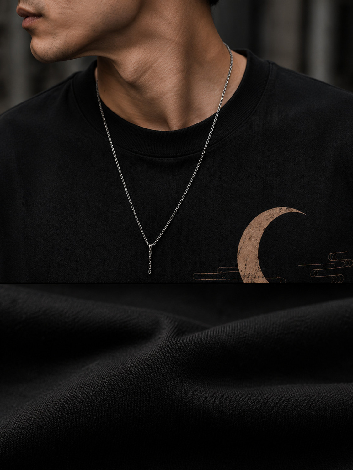 Image of ZEGRA (Z) Men Printed Round Neck Pure Cotton Black T-Shirt