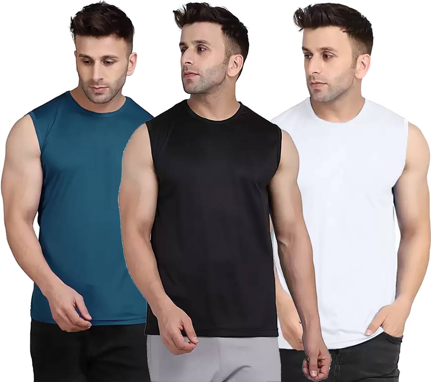 Renowned 3-Pack Men's Multicolor Polyester T-Shirts - Image 1