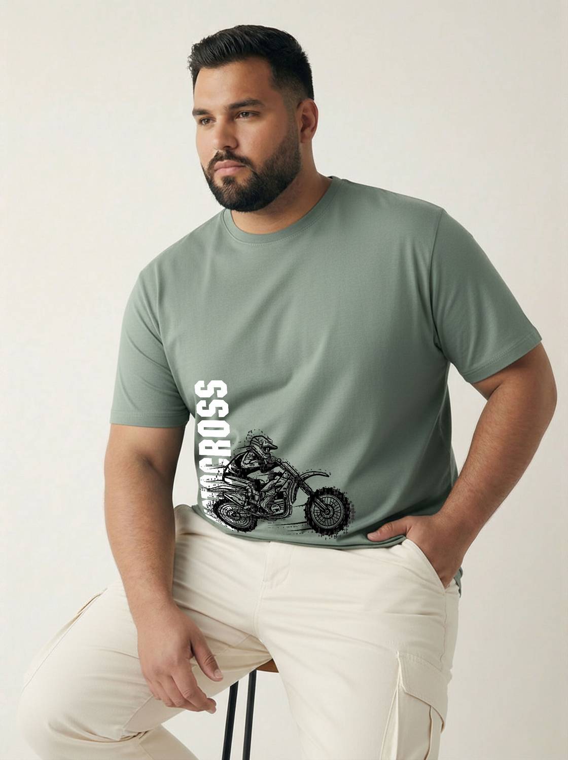 Toodleplus Printed Men Round Neck Light Green T-Shirt - Image 2