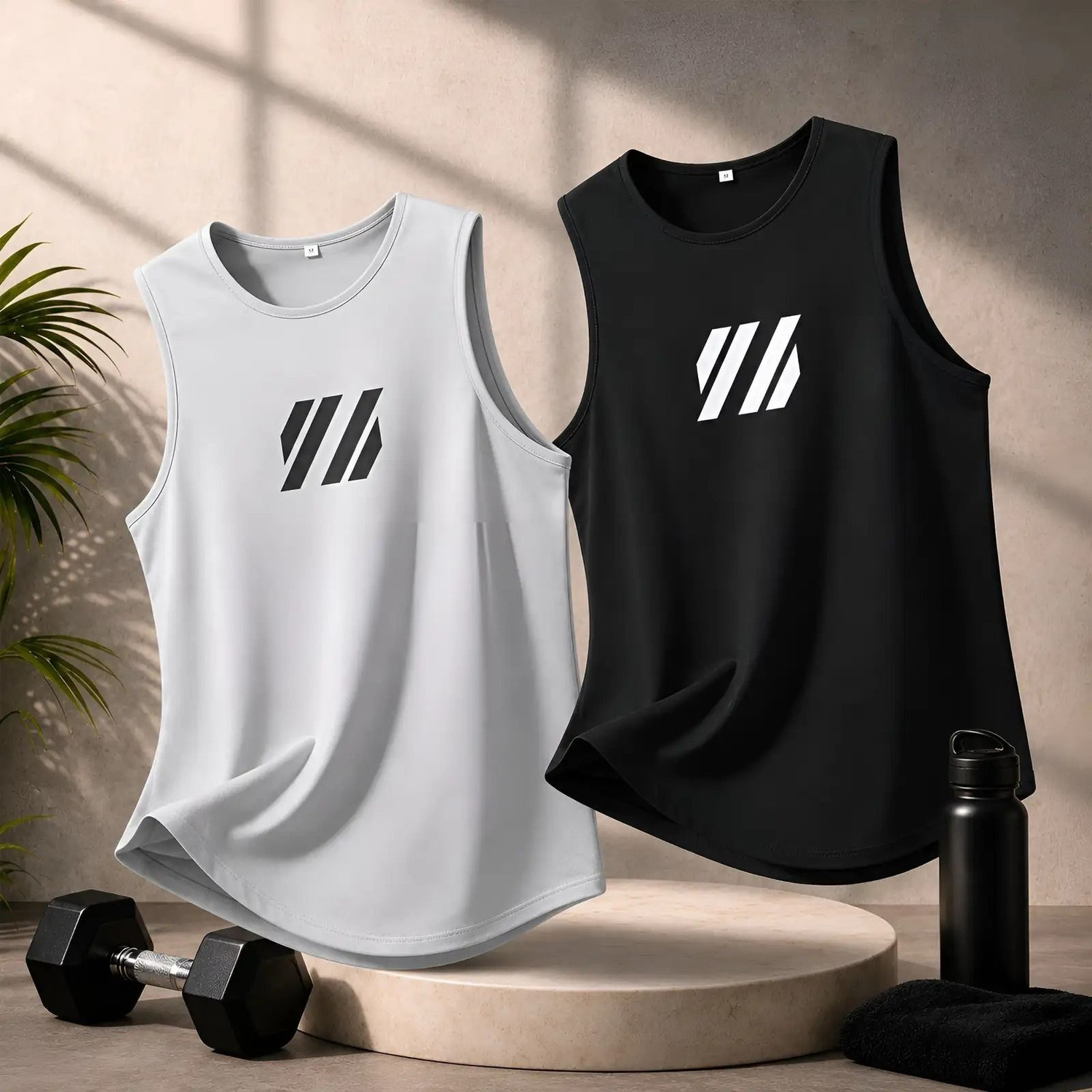 Image of RMLKN Men Printed Round Neck Polyester Black, Grey T-Shirt