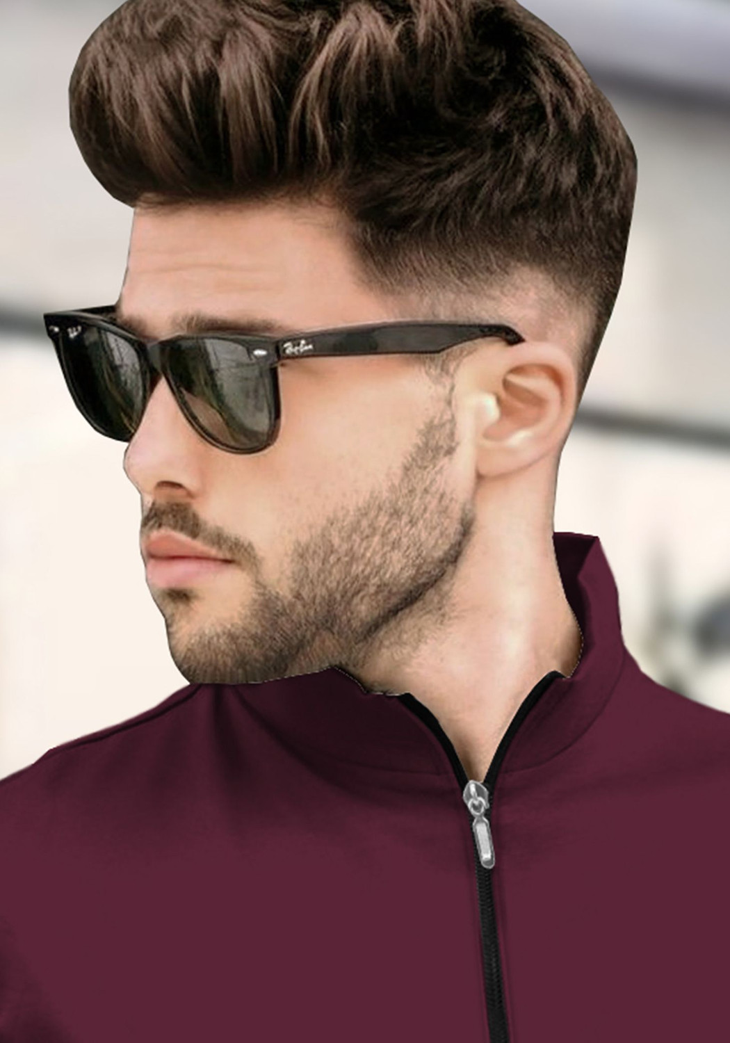 Image of TRIPR Solid Men Henley Neck Maroon T-Shirt