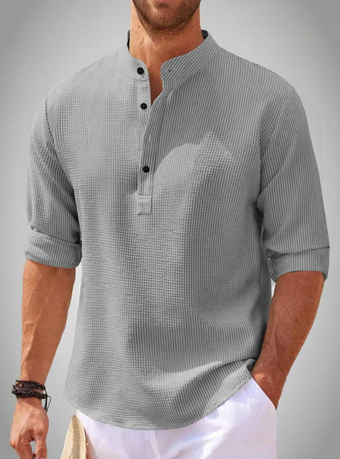 Image of NOOK Men Self Design Straight Kurta
